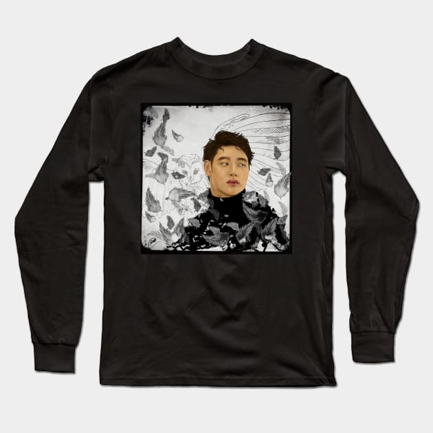 Kyungsoo - Owl fanart Long Sleeve T-Shirt by dangerbeforeyou